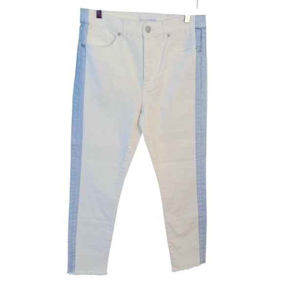 NWT LOFT | Women's White High Waist Skinny Crop Jeans Pants Size 6 - Picture 1 of 8